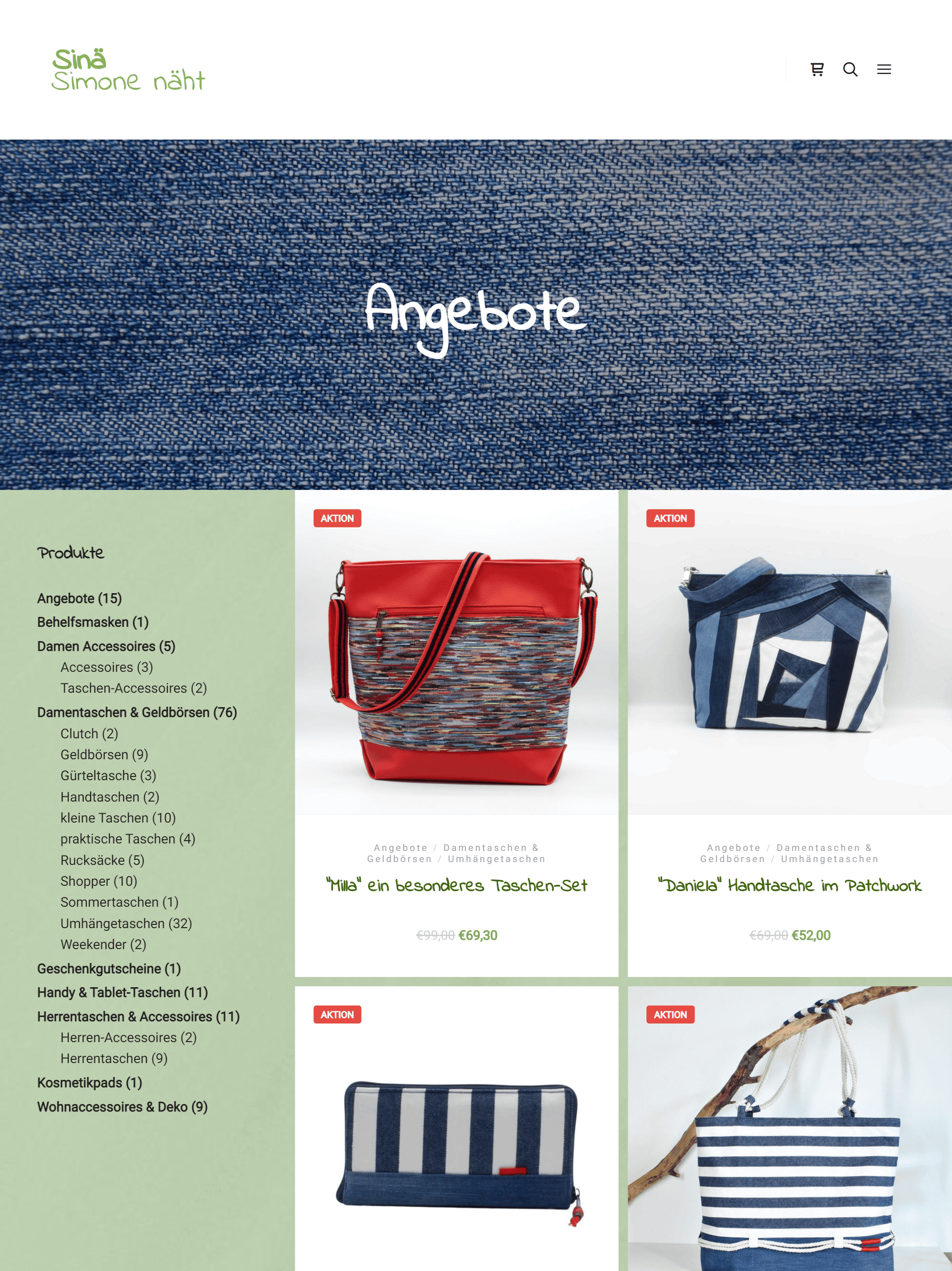 simonenaeht.de – Online-Shop für handgefertigte Taschen und Accessoires