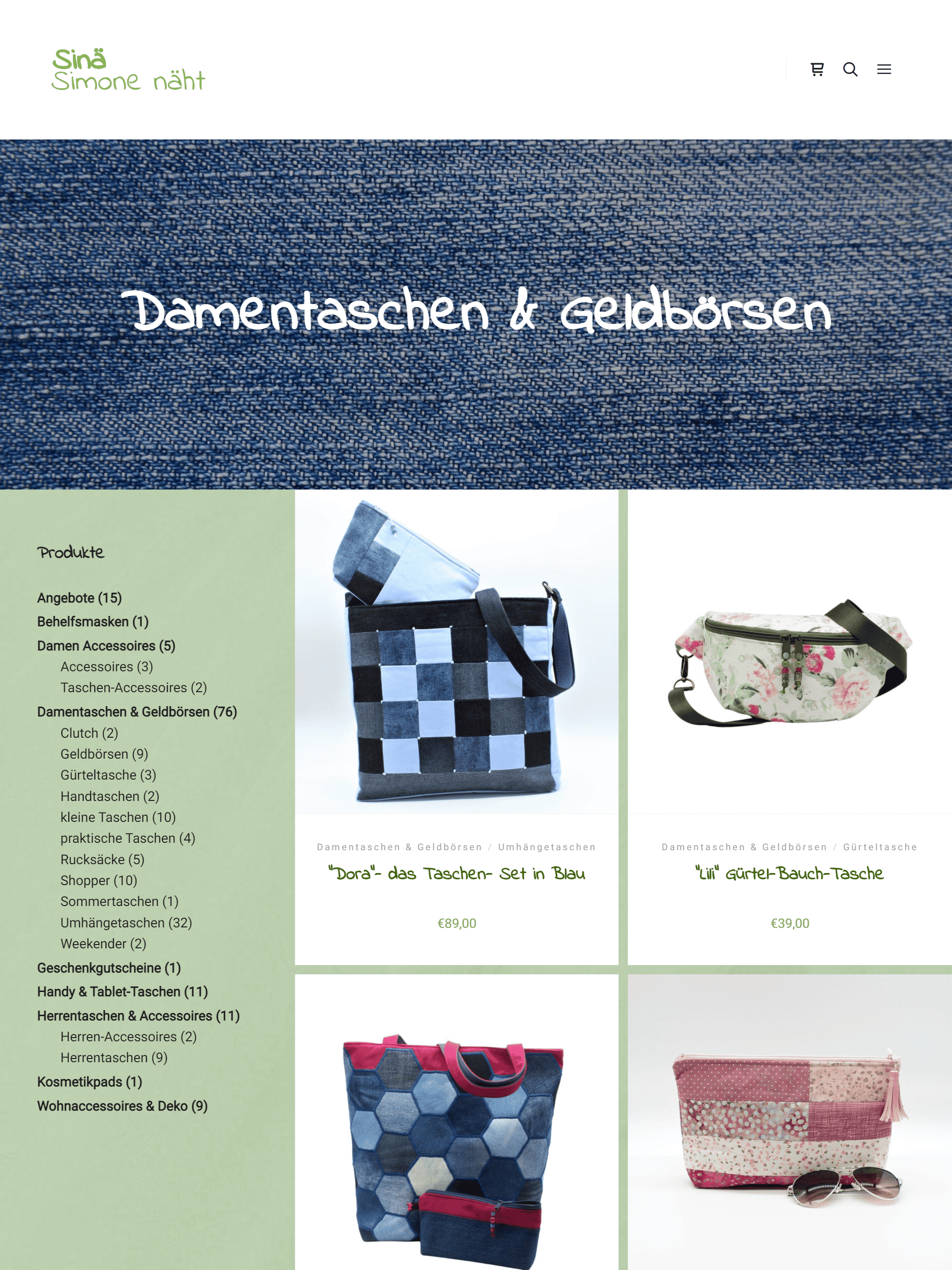 simonenaeht.de – Online-Shop für handgefertigte Taschen und Accessoires