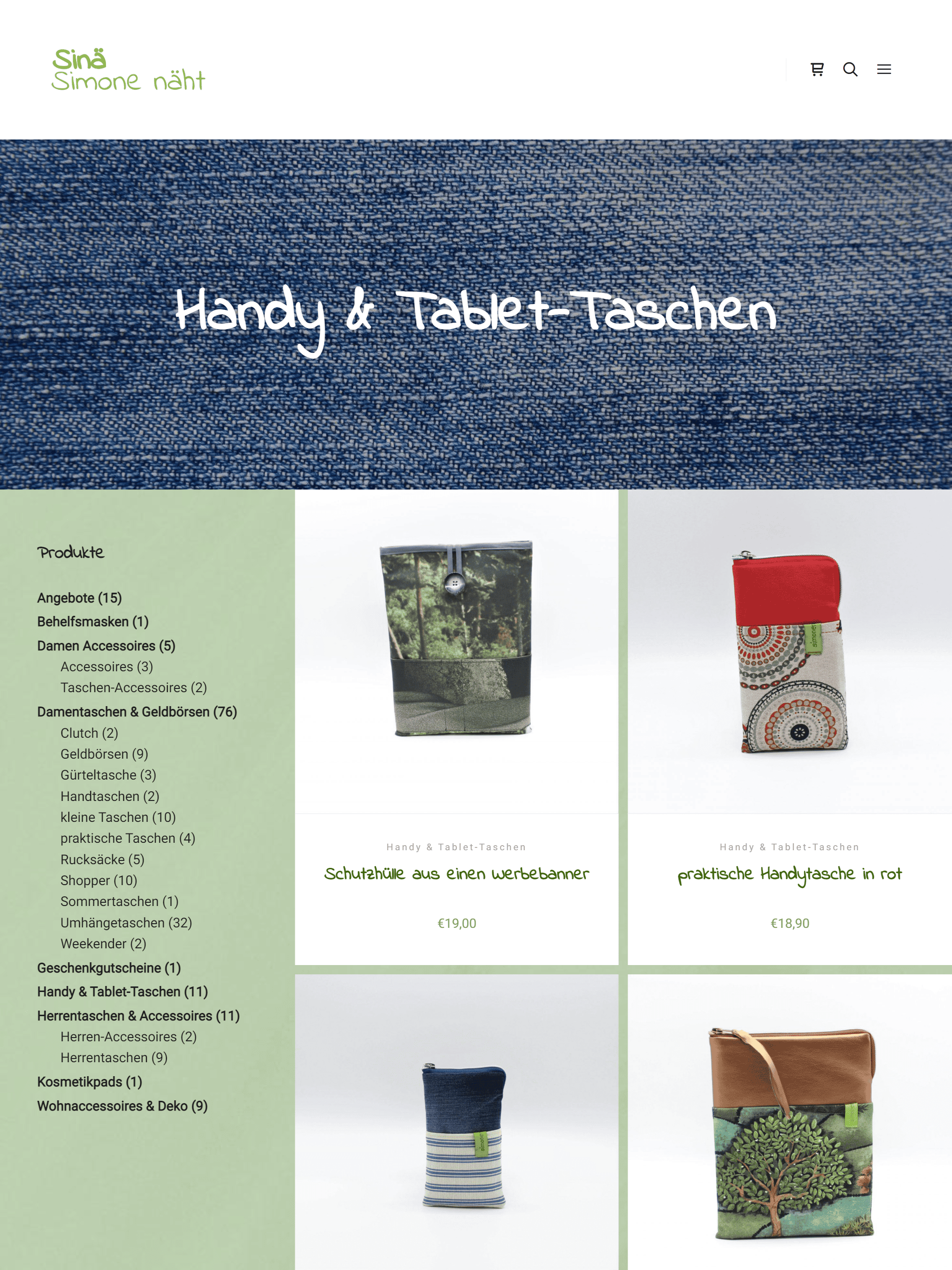 simonenaeht.de – Online-Shop für handgefertigte Taschen und Accessoires