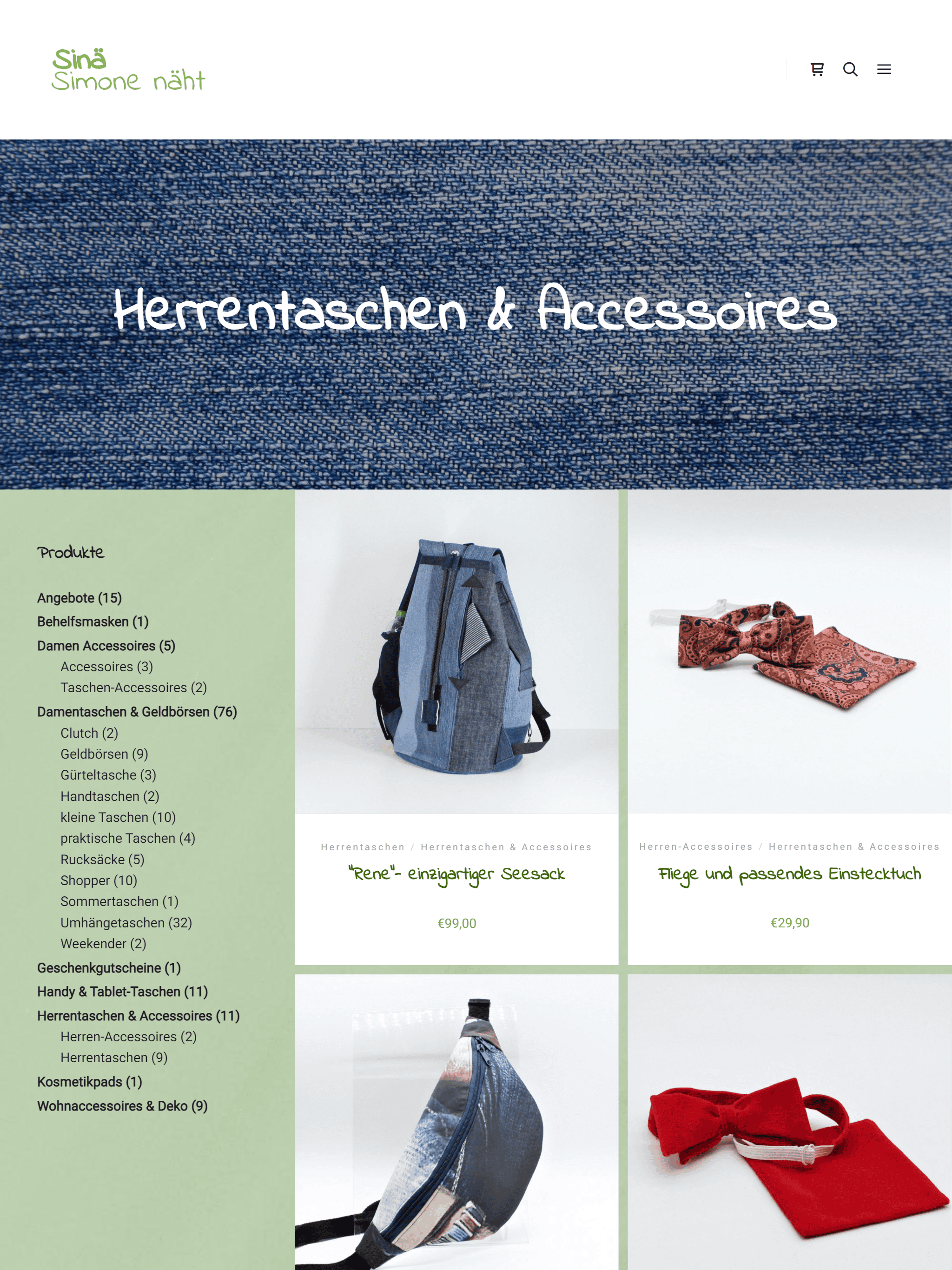 simonenaeht.de – Online-Shop für handgefertigte Taschen und Accessoires