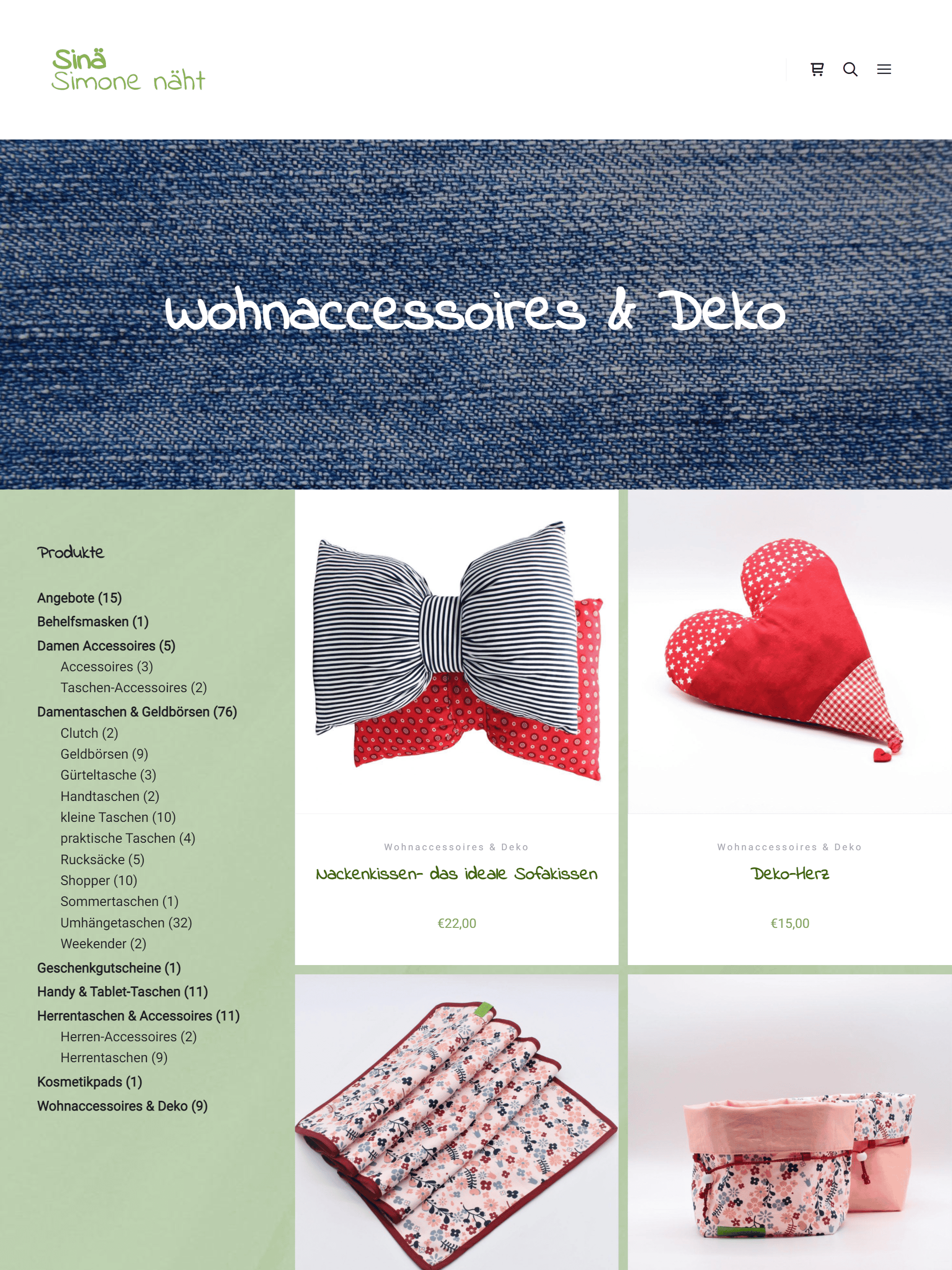 simonenaeht.de – Online-Shop für handgefertigte Taschen und Accessoires
