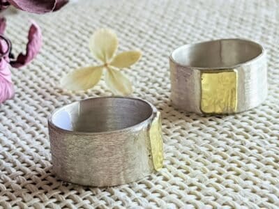 Silberring mit Grüngold Silberring mit Grüngold