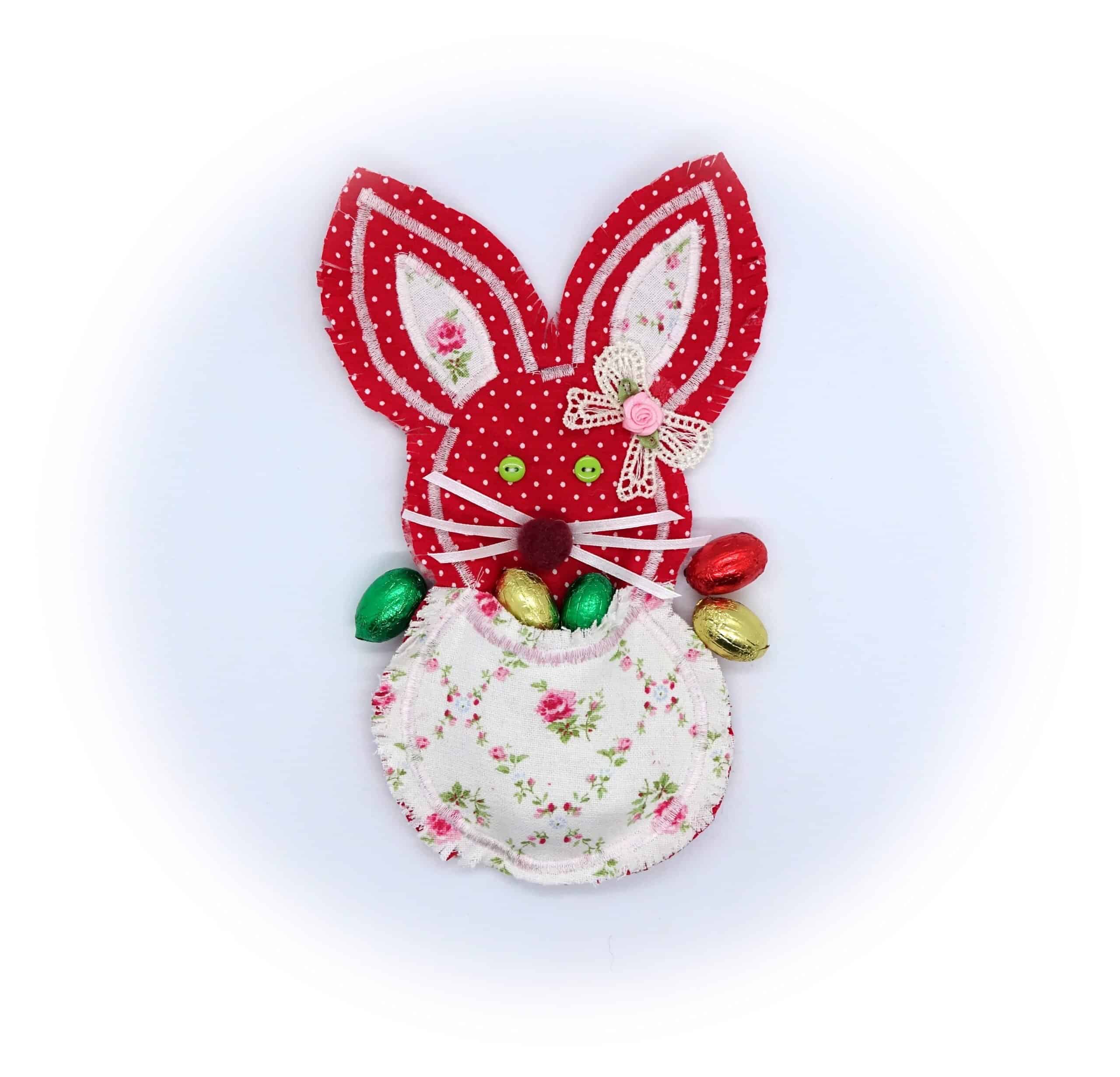 Osterhase mit Bauchtasche und Kuschelnähten ganz schnell genäht , Tischdeko , Osterdekoration