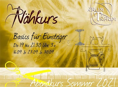 Nähkurs Basics für Einsteiger 3x Do Abends Sep 19 bis 21.30 Uhr