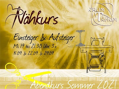 Nähkurs Einsteiger & Aufsteiger 3x Mi Abends Sep 19 bis 21.30 Uhr