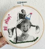 Fotostickerei im Stickrahmen