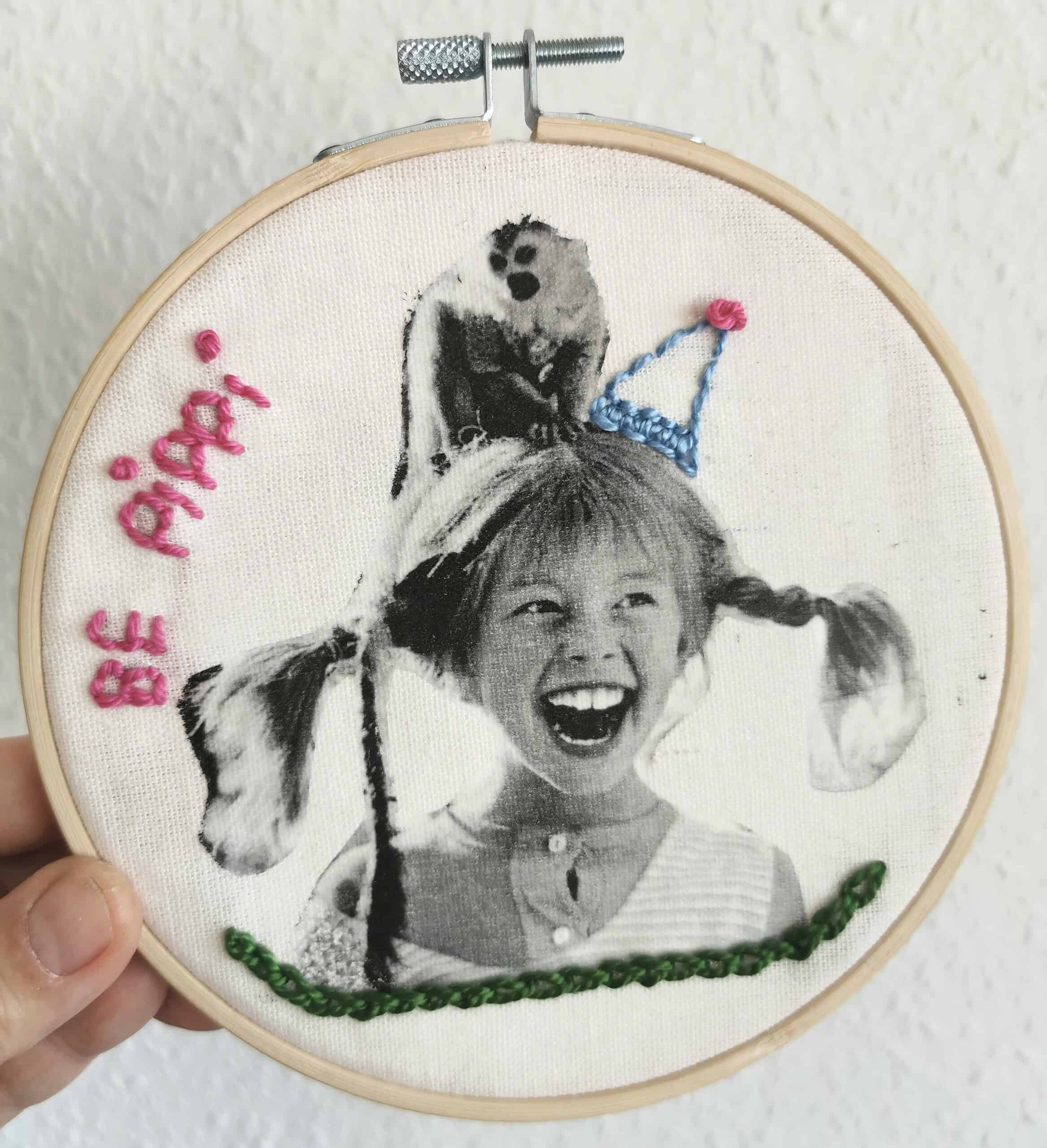 Fotostickerei im Stickrahmen
