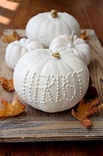 🍂 Happy Herbst mit weißen Kürbissen – Herbstdeko DIY: Kürbisse beschriften und weiß bemalen 🍂