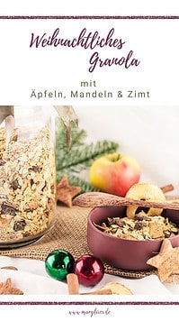 Selbstgemachtes Apfel-Zimt-Granola als weihnachtliches Küchengeschenk