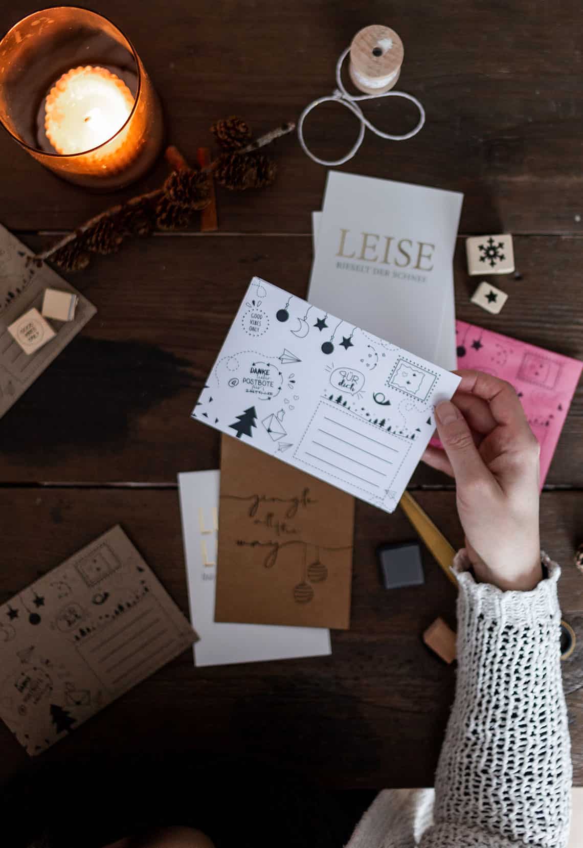 Weihnachtspost mal anders – Voilà, hier kommt die Druckvorlage für Briefumschläge (Freebie)