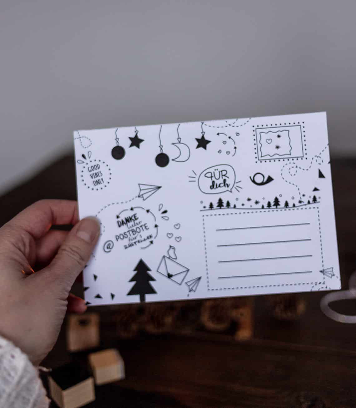 Weihnachtspost mal anders – Voilà, hier kommt die Druckvorlage für Briefumschläge (Freebie)