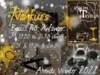 Nähkurs Basics für Einsteiger 3x Mi Abends Jan 19 bis 21.30 Uhr