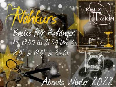 Nähkurs Basics für Einsteiger 3x Mi Abends Jan 19 bis 21.30 Uhr