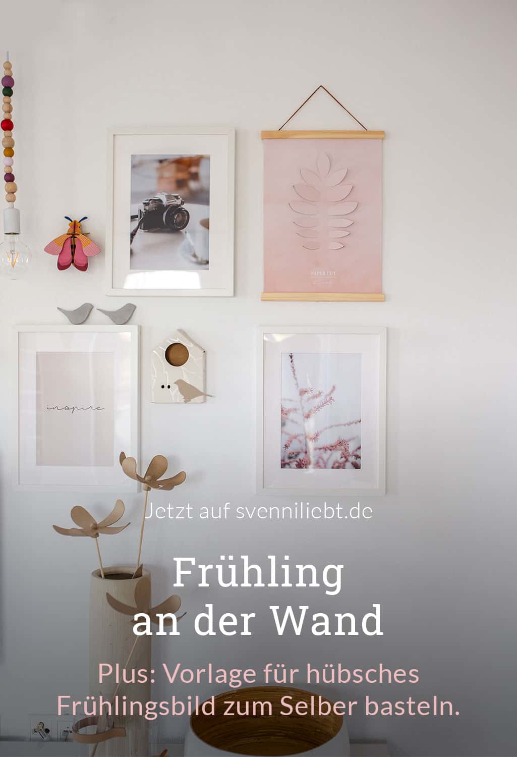 Freebie Papercut-Vorlage: hübsches Frühlingsbild zum Selber basteln.