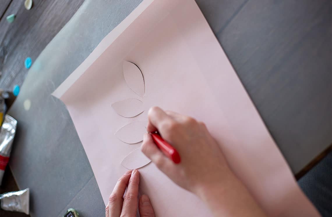 Freebie Papercut-Vorlage: hübsches Frühlingsbild zum Selber basteln.