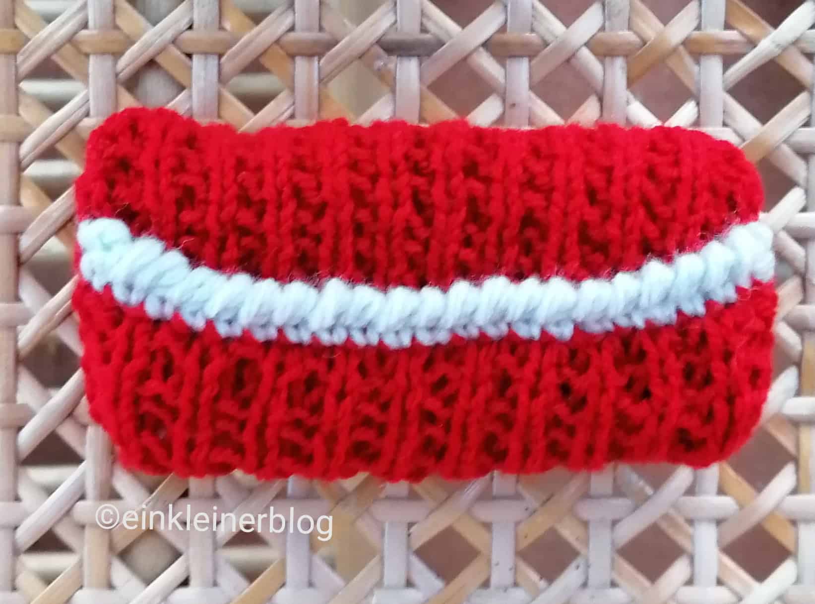 DIY Behälter für Taschentücher,  gestrickt