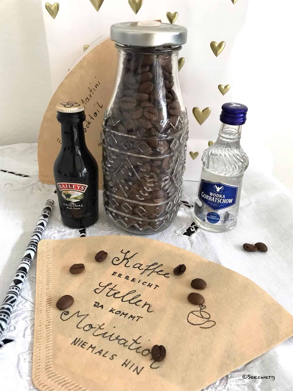Geldgeschenk/Expresso-Martini-Cocktail