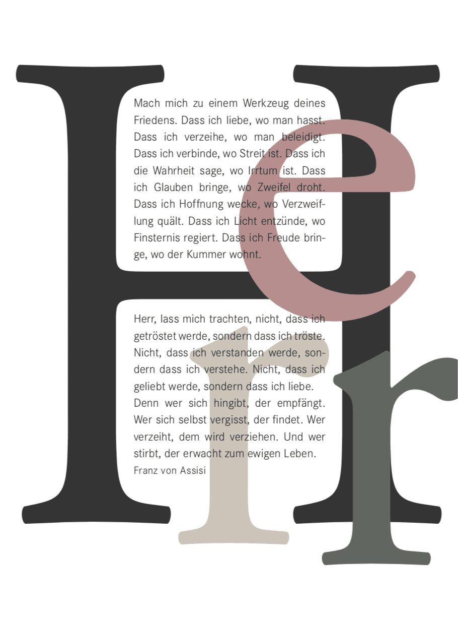 Friedensgebet von Franz von Assisi als Wall Art Print zum Ausdrucken