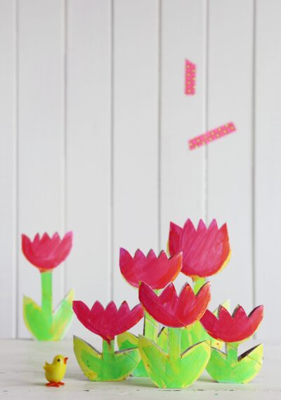 Tulpen aus Papprollen