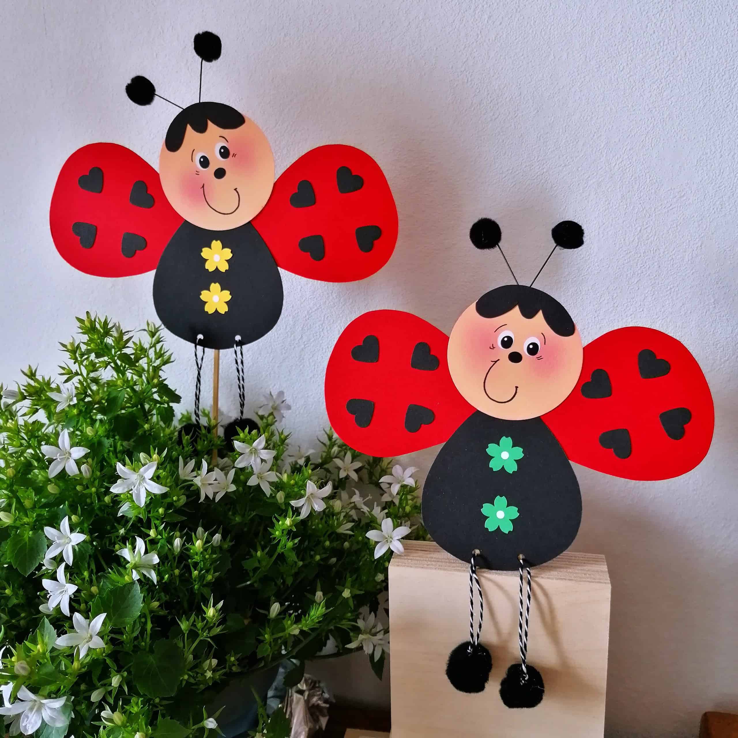 Marienkäfer als Blumenstecker