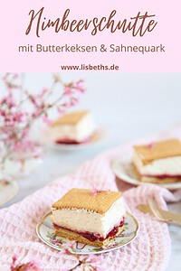 HIMBEER-SCHNITTE MIT BUTTERKEKSEN UND SAHNEQUARK