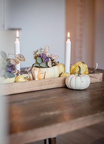 Kürbisse im Blickfang – eine schnelle Herbstdeko für draußen oder drinnen