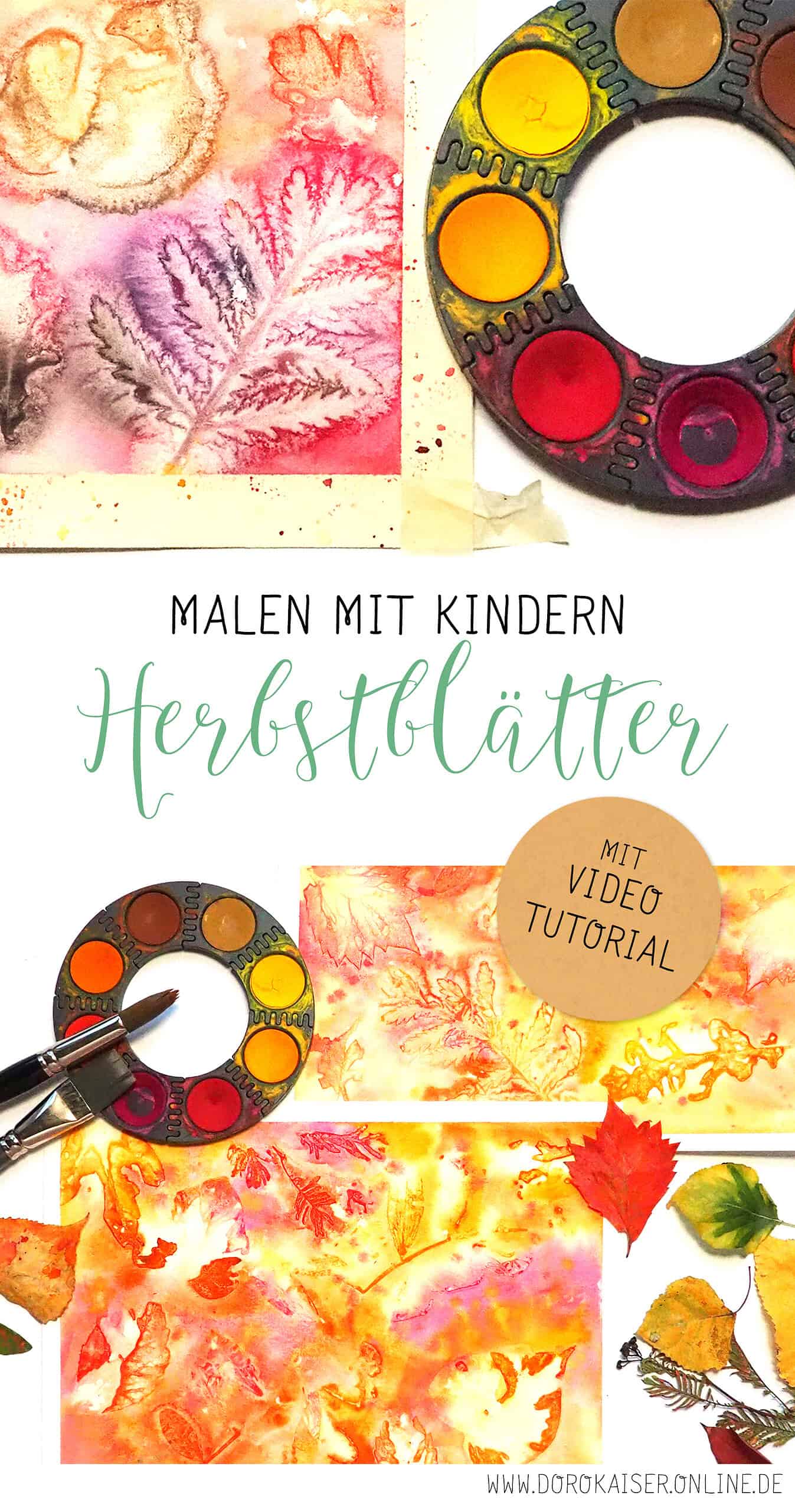 Malen mit Kindern: Herbstblätter malen
