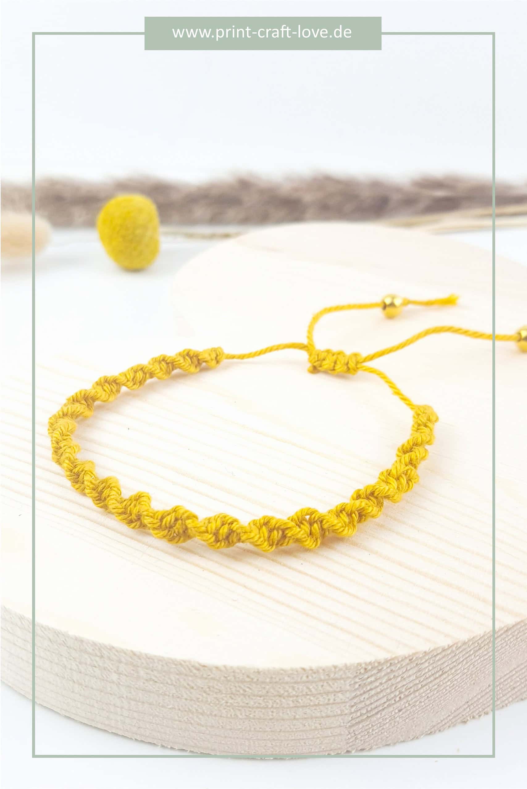 Makramee-Armband knoten mit Schiebeverschluss perfekt für Anfänger