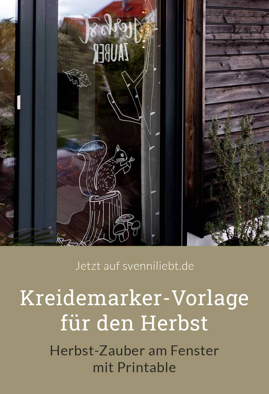 Herbst-Zauber am Fenster mit Printable – Kreidemarker-Vorlage für den Herbst