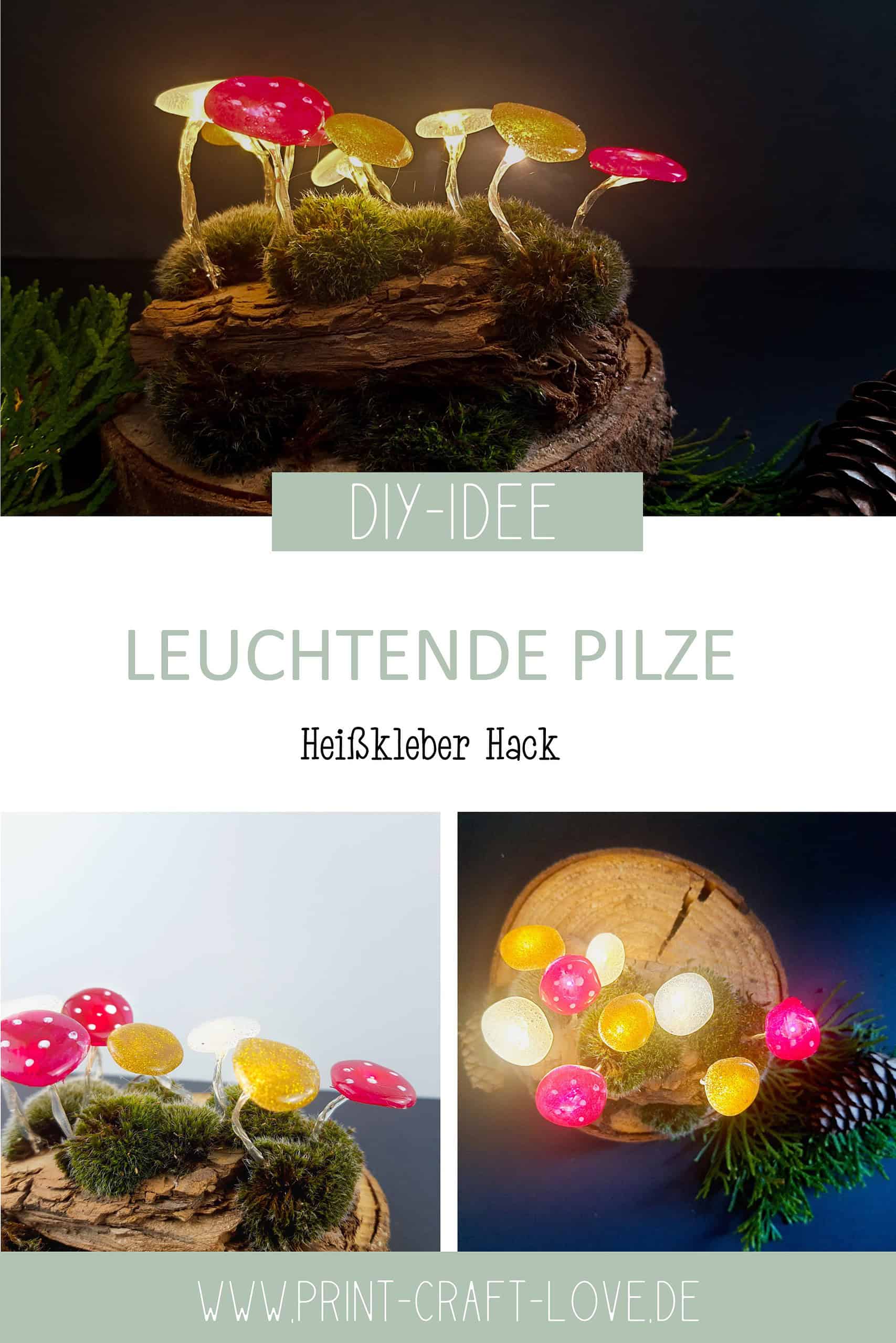 Herbstdeko – leuchtende Pilze