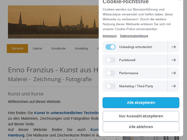 Enno Franzius - Kunstkurse Malkurse Zeichenkurse und Bildende Kunst