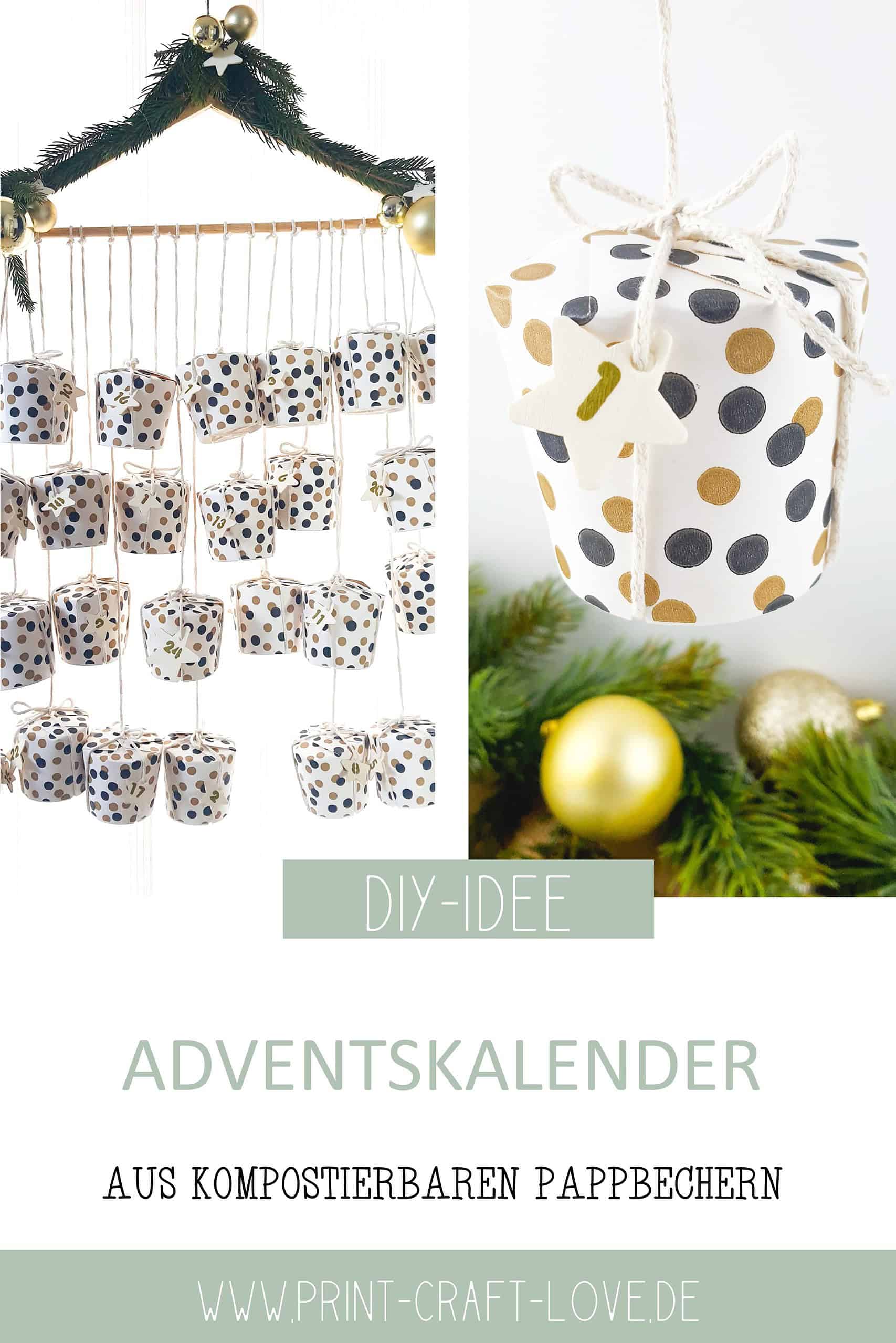 Adventskalender aus Pappbechern