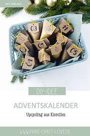 Upcycling Adventskalender aus Klorollen in Dreiecksform