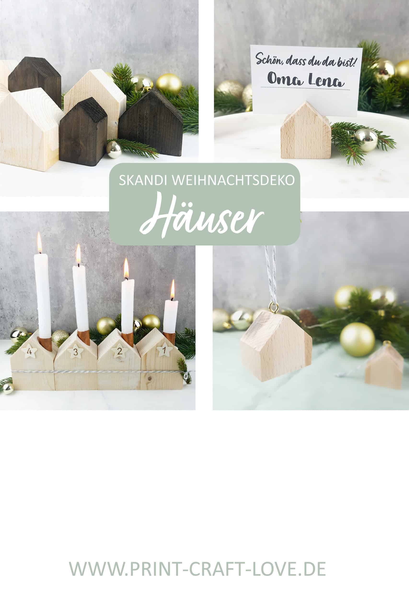 Skandi-Weihnachtsdeko – 4 Ideen für Holz-Häuser