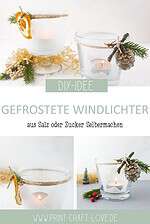 Zwei Winterliche-Windlichter mit Frosteffekt