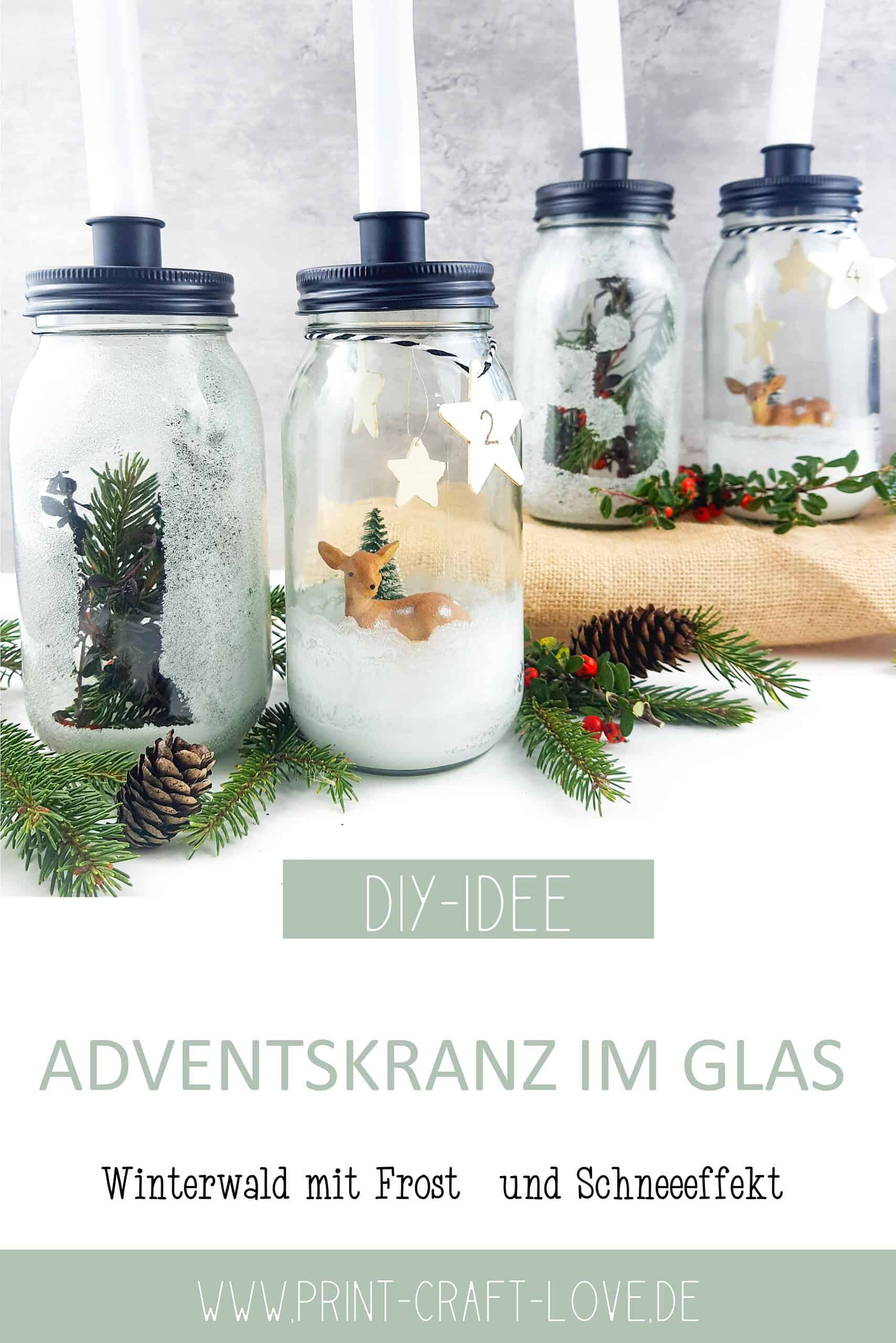 Winterwald Adventskranz in Gläsern
