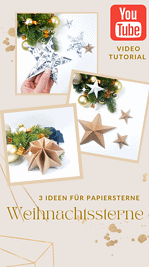 3 wunderschöne Papiersterne als Weihnachtsdeko