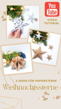 3 wunderschöne Papiersterne als Weihnachtsdeko
