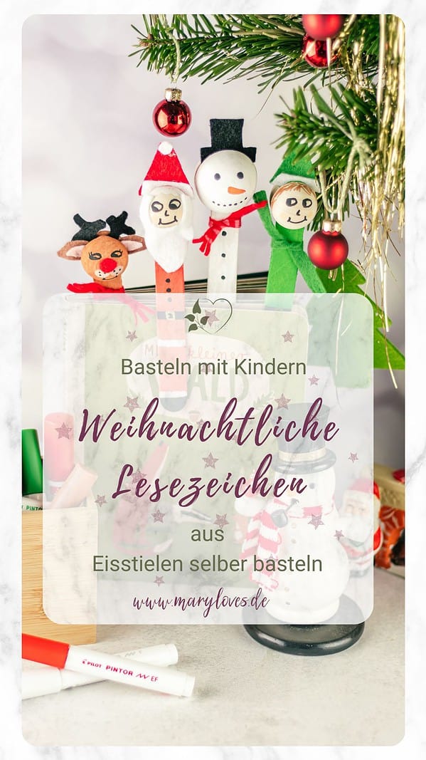 Weihnachtliche DIY Lesezeichen aus Holzstielen