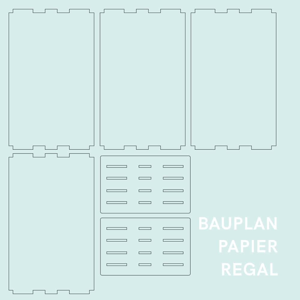Papierregal-Bauplan für den Lasercutter