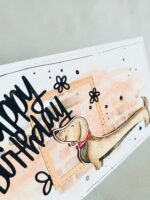 Stempel koloriert und verarbeitet