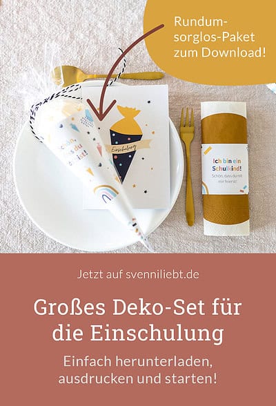 Deko für die Einschulung einfach ausdrucken: das Rundum-sorglos-Set