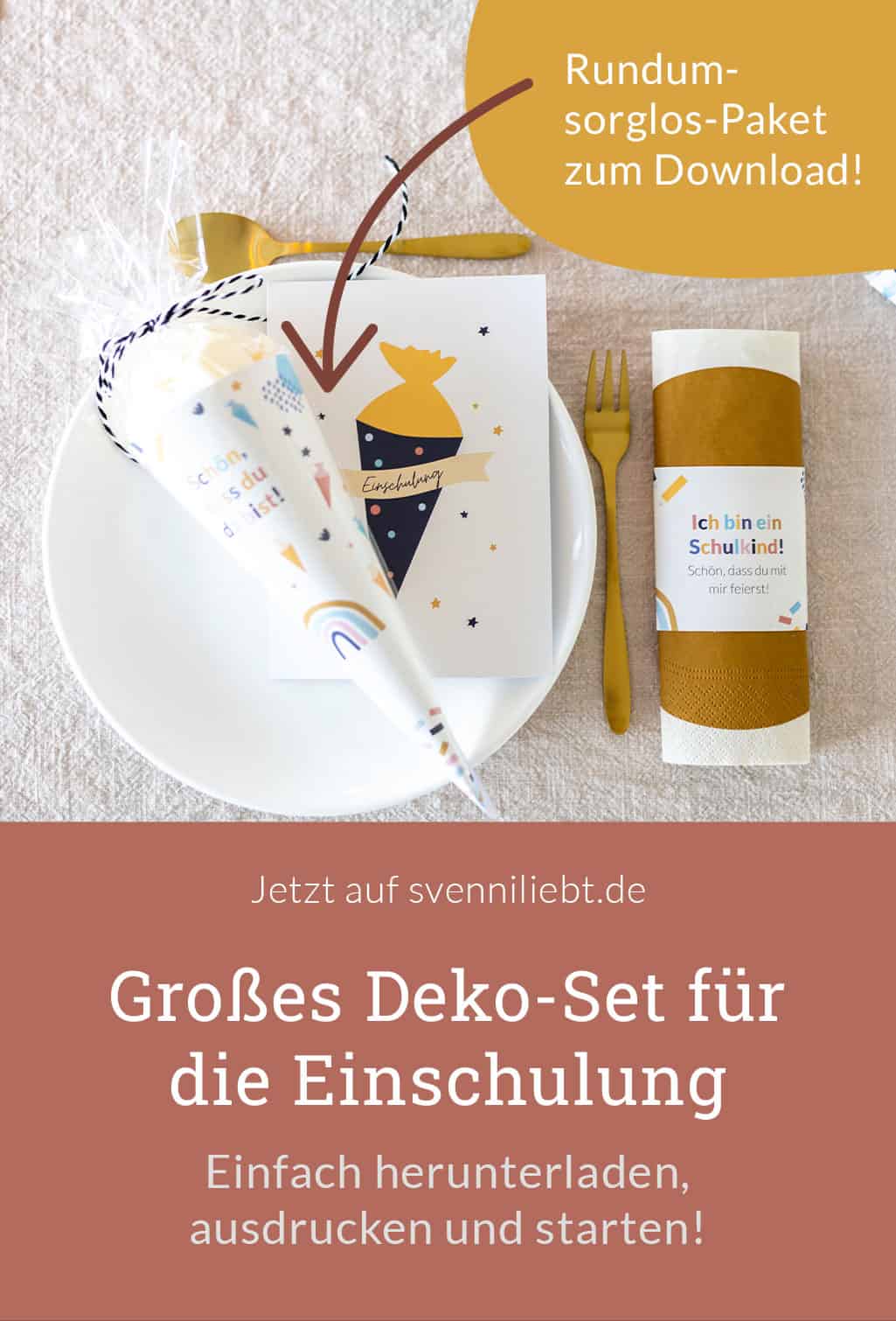 Deko für die Einschulung einfach ausdrucken: das Rundum-sorglos-Set