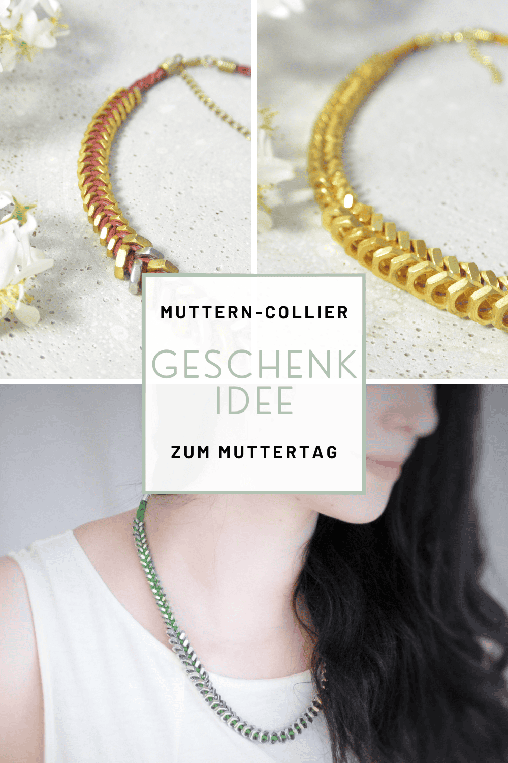 Edles Collier aus Muttern | Geschenkidee zum Muttertag