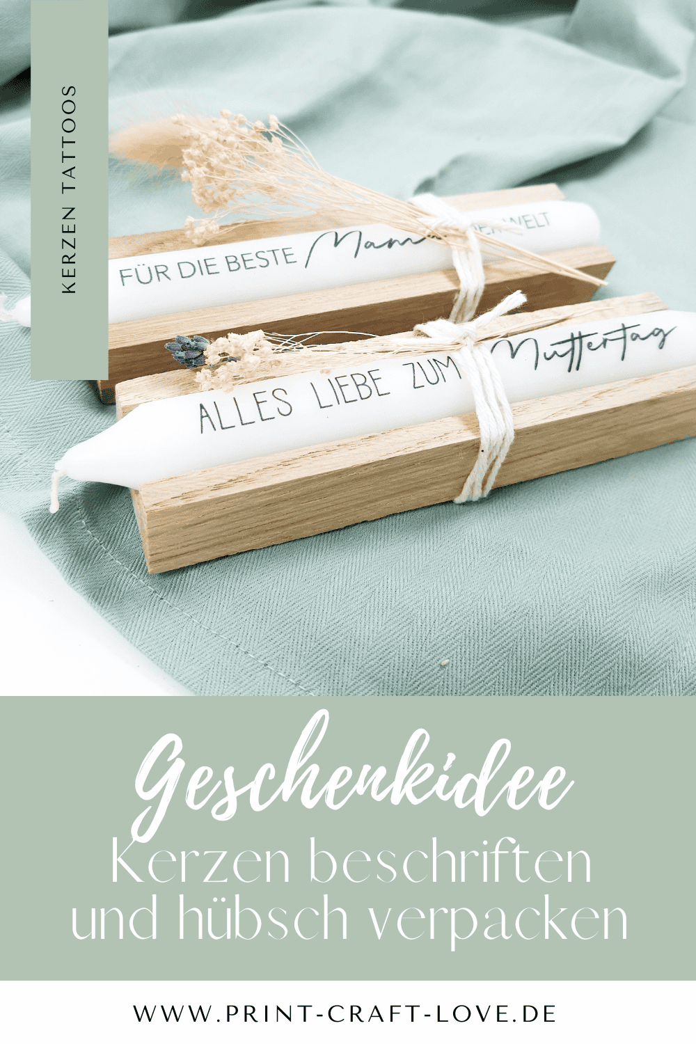 Geschenkidee – Kerzen beschriften mit Seidenpapier & Fön