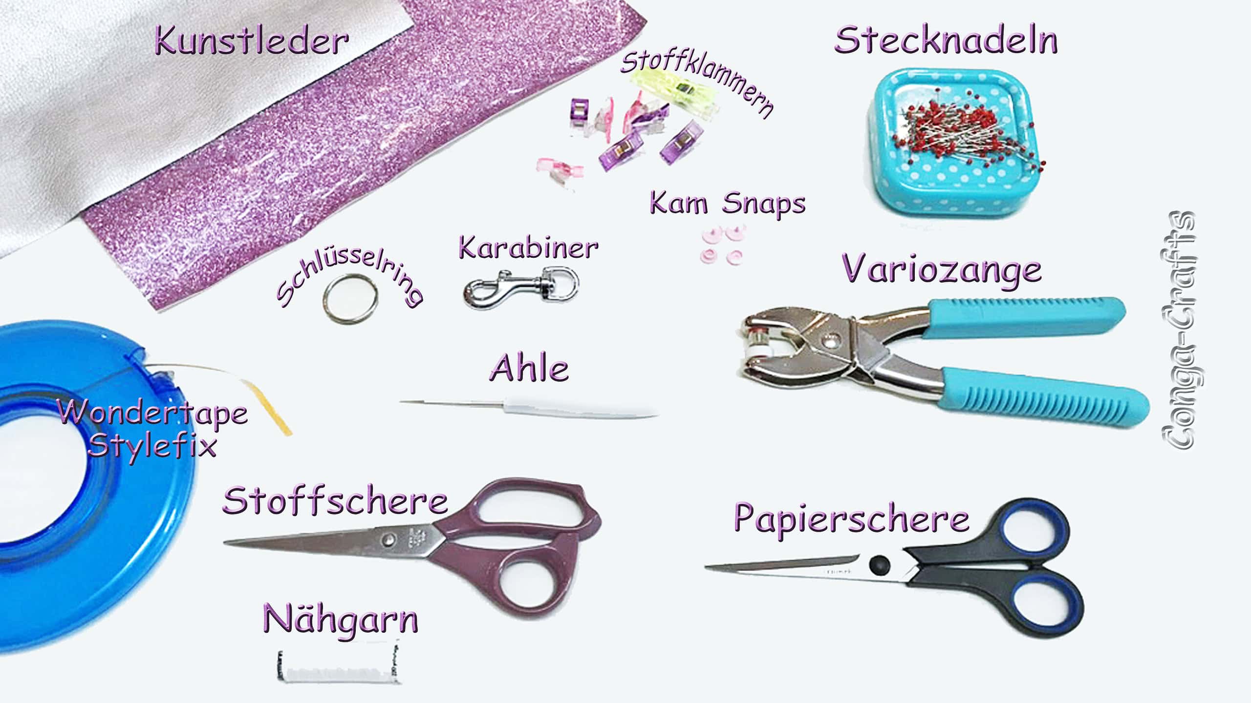 Schlüsseletui mit Zugband nähen DIY