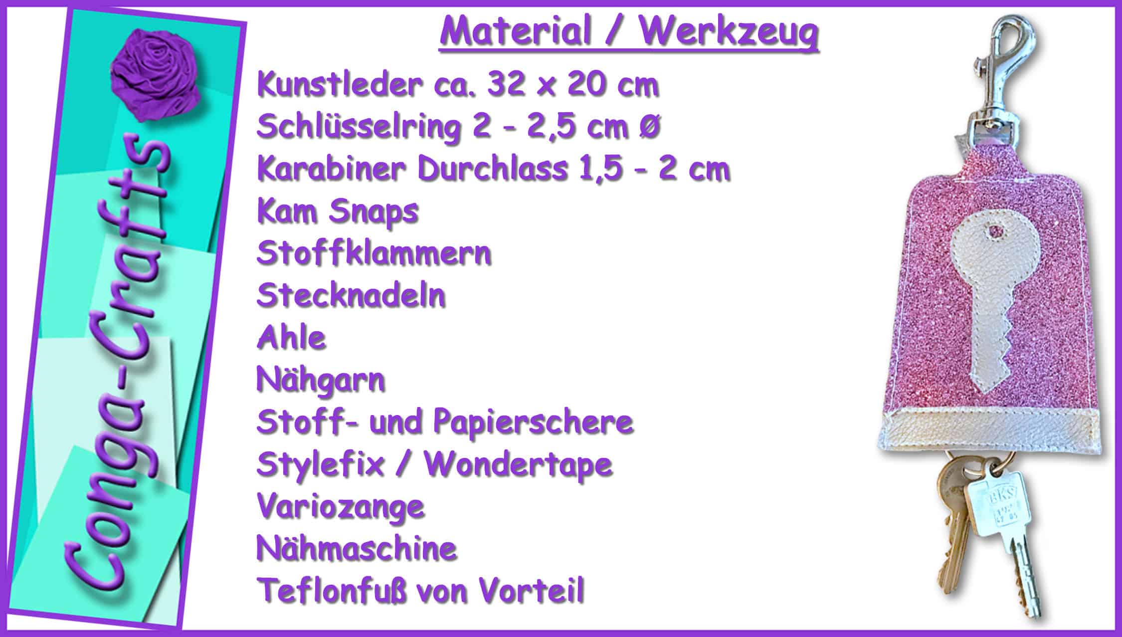 Schlüsseletui mit Zugband nähen DIY