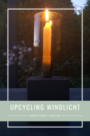 Upcycling Windlicht aus Weinflasche