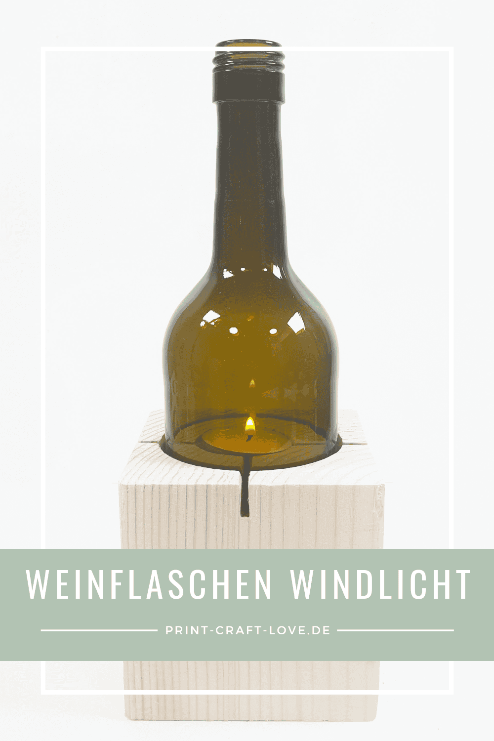 DIY: Holzsockel für Weinflaschen Windlicht