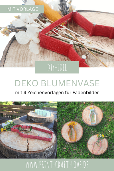 DIY: Blumendeko Fadenbild Vase